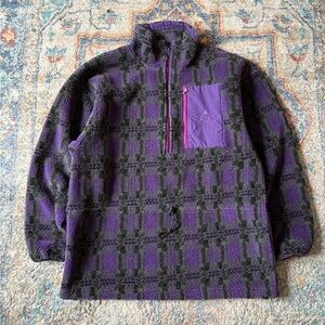 Vintage Gerry Patterned Half Zip-up Fleece Large